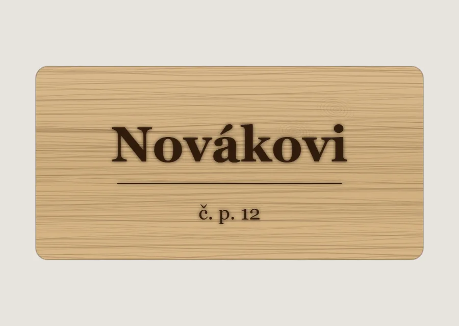 Jmenovka na dveře Novákovi